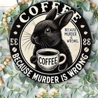 Vintage Bunny Coffee Bohemian Cafe with Tin Metal Signs Home Décor 8x8