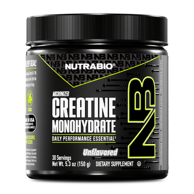 NutraBio Creatine Monohydrate Powder - Muscle & Strength Support, Multiple Sizes