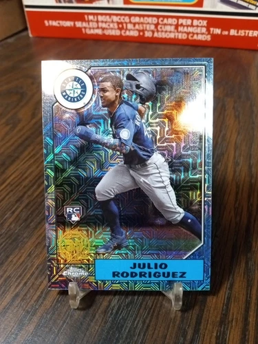 2022 Topps Chrome Update Silver Pack Julio Rodriguez RC Blue Refractor SP 97/150