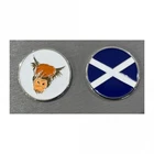 Highland Cow/Saltire Scotland Enamel 26.2mm Ball Barker