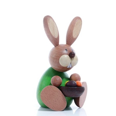 Easter Items Bunny Sitting With Eierschüssel Hxw 4x3 1/8in New Decoration