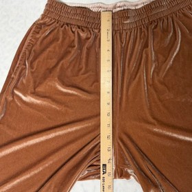Victoria's Secret PINK Velvet Wide Leg Pants Copper Brown Rhinestone Logo Large