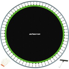 15ft Round Trampoline Replacement Jumping Mat, 96 V-Hooks, 7" Springs, Premium Q