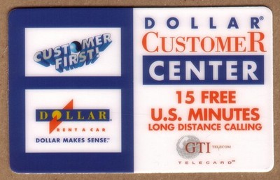 15m Dollar Rent A Car Customer Center 'Customer First' Promo SAMPLE Phone Card