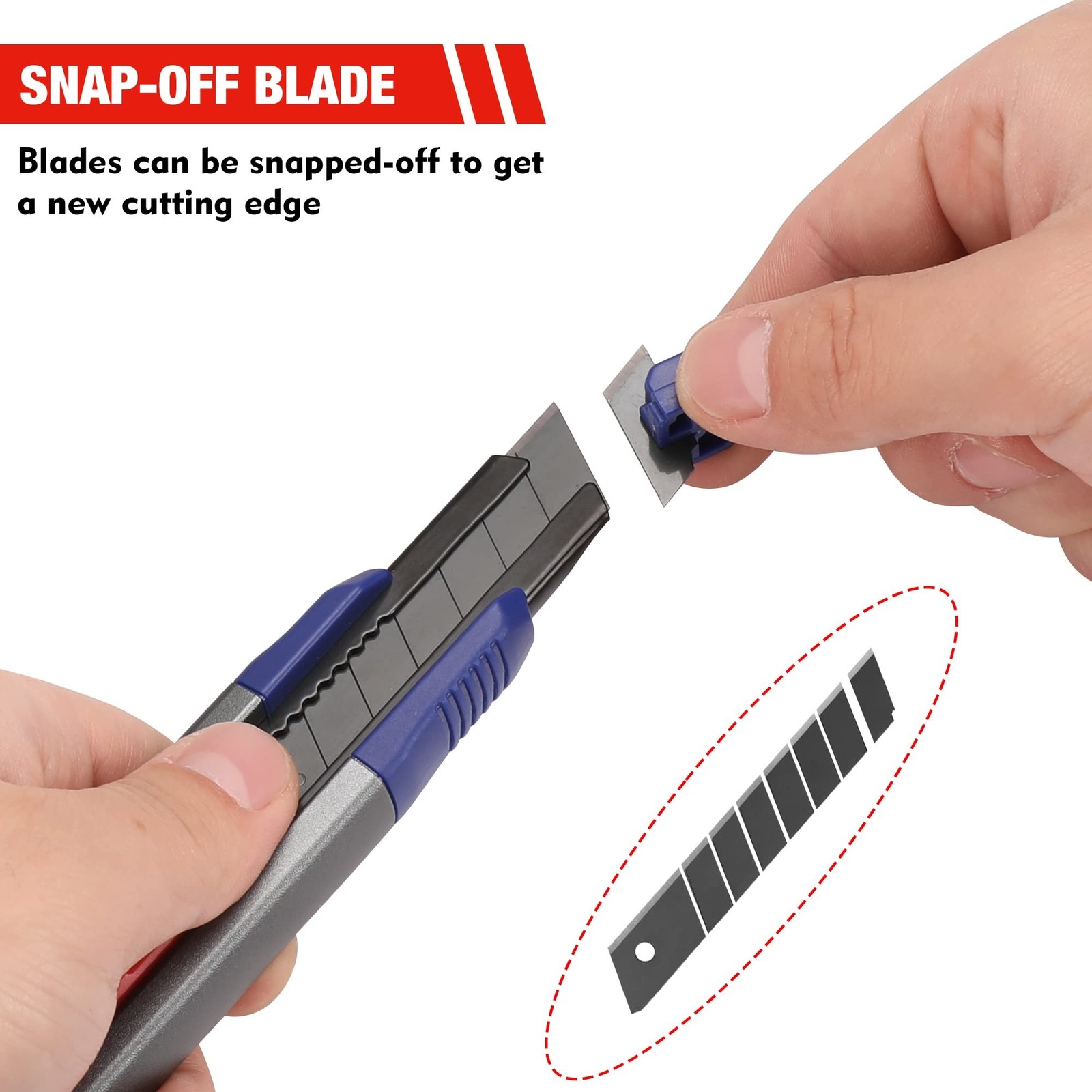 WORKPRO 18mm Retractable Utility Knife, Heavy Duty Snap-off Box Cutter with 1...