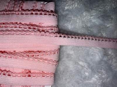 6 yards baby pastel pink loop picot edge sewing lingerie elastic 3/8'' wide