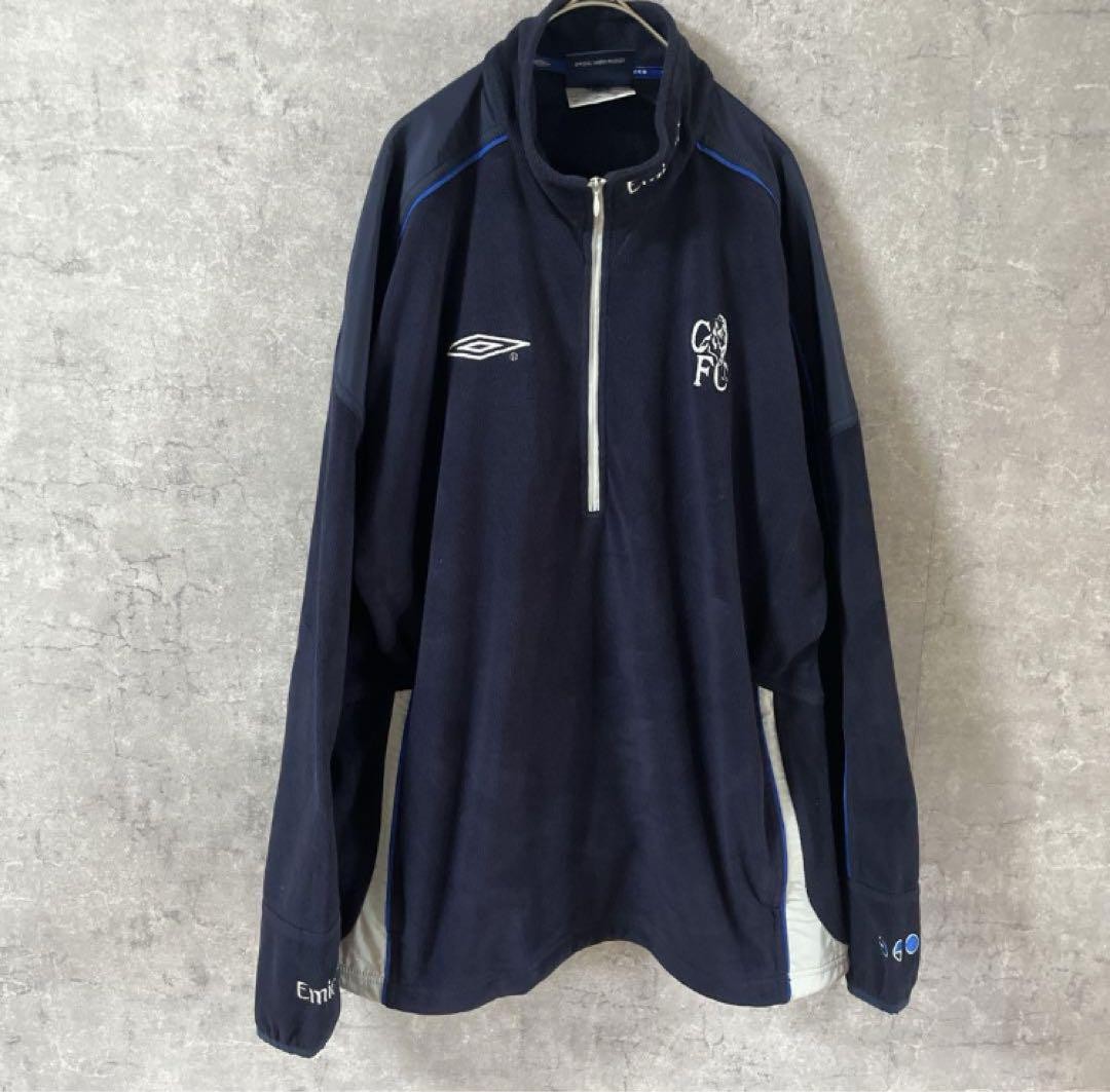 UMBRO Chelsea CFC Half Zip Fleece Jacket Men's L Navy