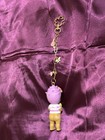 Sonny Angel Figure Keychain Charm w/ Purple Hair & Flower Charms, Detachable — photo 4