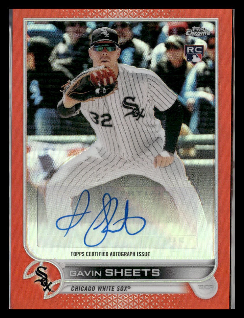 2022 Topps Chrome Update #AC-GS Gavin Sheets Autographs Orange 1/25