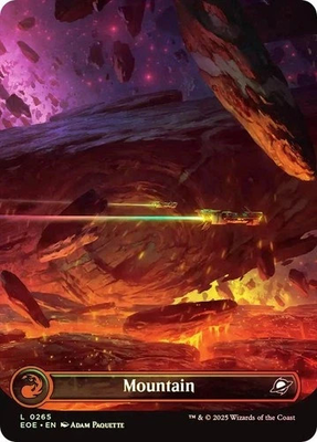 #ad MTG Mountain #265 Borderless FOIL Edge of Eternities NM $2.25