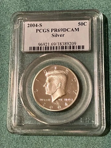 2004-S SILVER KENNEDY HALF PCGS PR-69 DCAM