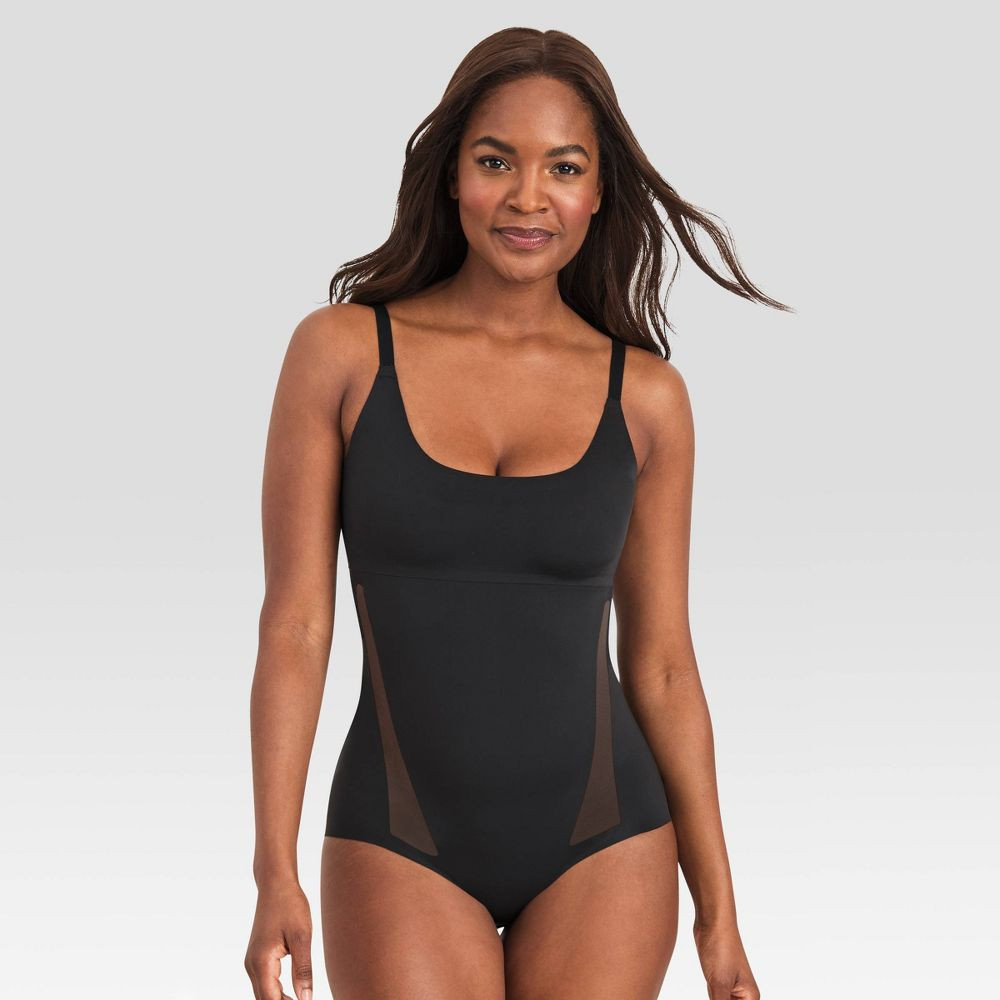 Облегающее боди Maidenform, очень плотное, черное, XXL, для женщин с современными формами