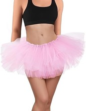 Women s 5 Layer Tulle Tutu Skirt Adult Teen Ballet Dance Halloween Costume