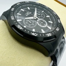 New Invicta Mens Speedway Black Chronograph Dial 45mm Watch Stainless Steel Band