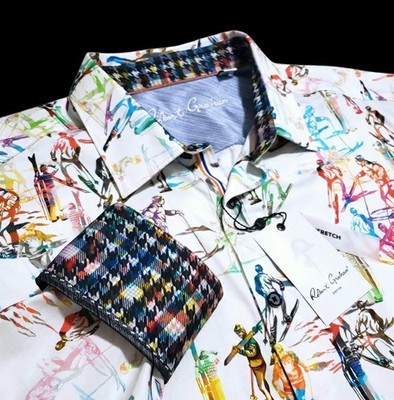 Robert Graham Geometric Artistic Winter 2XL Colorful Classic Fit Sport Shirt