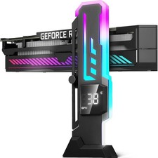 ARGB GPU Support Bracket with CPU GPU Temp/Usage Display, Adjustable Height GP