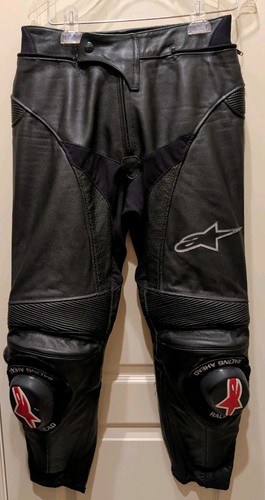 Alpinestars Track Leather Motorcycle Pants CE Armored Sliders EU 46 US 30