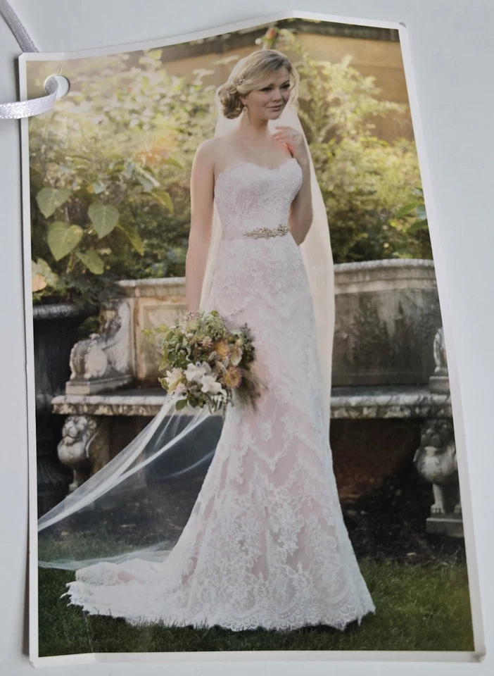 Essense of Australia Strapless Ivory Lace Wedding Dress Size 16 with Train  - Image 3 of 4