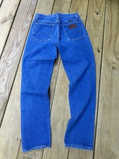 True Vintage 1970s Wrangler 401 Cowboy Western Denim Blue Jeans 34x30 70s