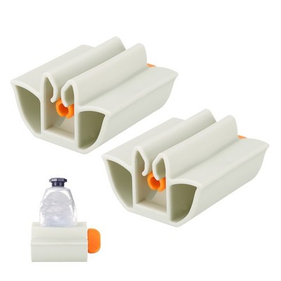 2 Pcs Plastic Roll Toothpaste Dispenser, Beige