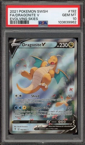 Pokemon Dragonite V Evolving Skies Full Alt Art #192 PSA 10 Gem Mint