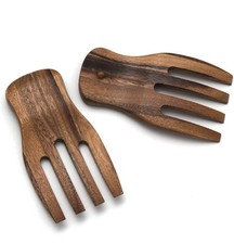 Lipper International Acacia Salad Hands, One Pair, 3 3/4 x 7 x 7/8,