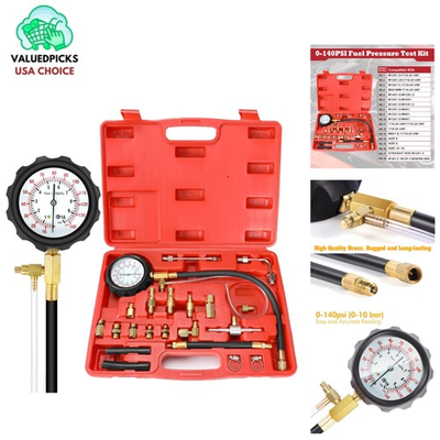 #ad 0 140PSI Fuel Injector Pressure Tester Kit for Mechanics – Universal Fit $47.99
