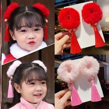Hair Bands For Girls Chinese New Year Vintage Style Plush Hair Ties