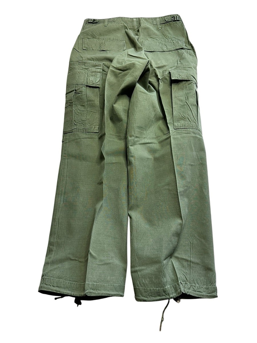1960s Jungle Fatigue Pants OG 107 Poplin Vietnam 60s Small