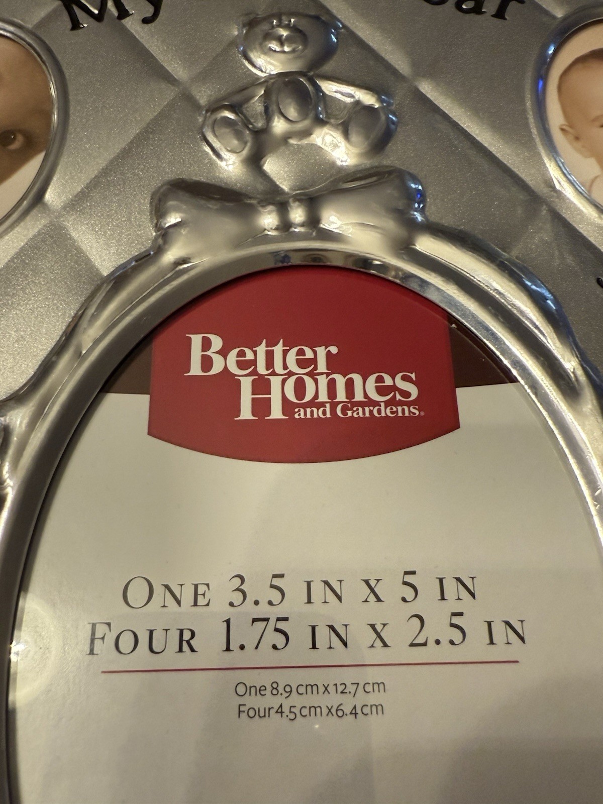 MY FIRST YEAR  ~  Baby Photo Frame Holds 5 Pictures Silver tone  Never Used.