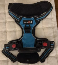 TobeDRI No Pull Dog Harness Adjustable Reflective Size M Blue & Black