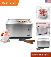 Compact Stainless Steel 0.5-Quart Rolled Ice Cream Maker with Fast Freezing