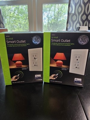 Lot of 2 GE Z-Wave In-Wall Smart Outlets 12721 ZW1001 - New In Box