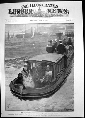 Antiker Druck Könige Rekonvaleszenz Königinnen Abend Kreuzfahrt Dampf Pinnace 1902 20.