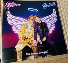 ELTON JOHN HAND SIGNED WHO BELIEVES IN ANGELS? 12” X 12” ART CARD