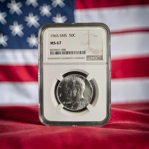 1965 NGC SMS  KENNEDY HALF DOLLAR MS 67    Lot #494