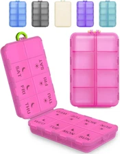 Pill Organizer Medicine Organizer Travel Essentials - Weekly Medicine Dispenser 