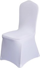 100 Pcs White Washable Stretch Chair Covers for Wedding Party Dining