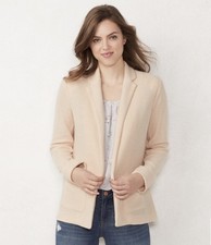 Women's LC Lauren Conrad Cozy Open-Front Knit Blazer Peach Sz M