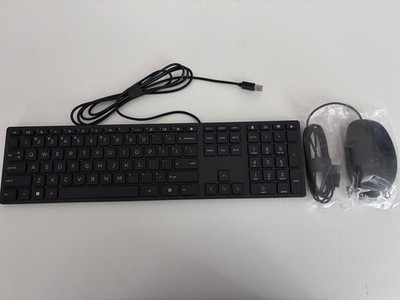 HP Wired 320K Desktop Keyboard w/ #125 Wired Mouse Black Open Box