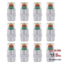 ZIMISI 12PCS Car Tire Pressure Monitor Valve Stem Caps, 2.4Bar 36PSI Silver