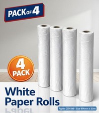 4 Rotoli 80GSM Carta Plotter Stampa 914mm x 50m 35" A0+ HP Epson UK