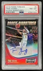 2018-19 Panini Threads Trae Young Rookie RC Auto Autograph #5 Hawks PSA 8