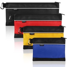 4 Pack Tool Pouch, Small Tool Bag Zipper, 1680D Oxford Waterproof Multipurpose