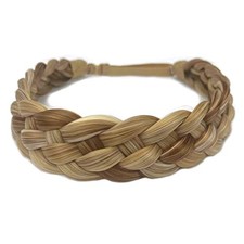 Braided Headband 5 Strands Synthetic Classic Chunky Elastic Braid Sandy Blonde
