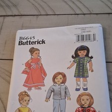 Butterick B6645 Doll Clothes Sewing Pattern, Contemporary Original
