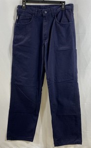 Carhartt Men's FRB159 FR Flame Resistant Canvas Work Pants Navy Blue Sz 32x32