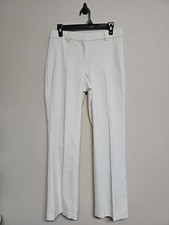 NWT ANN TAYLOR Women's Pants Kate Fit Mid Rise Zipper Straight Leg White.Size 4