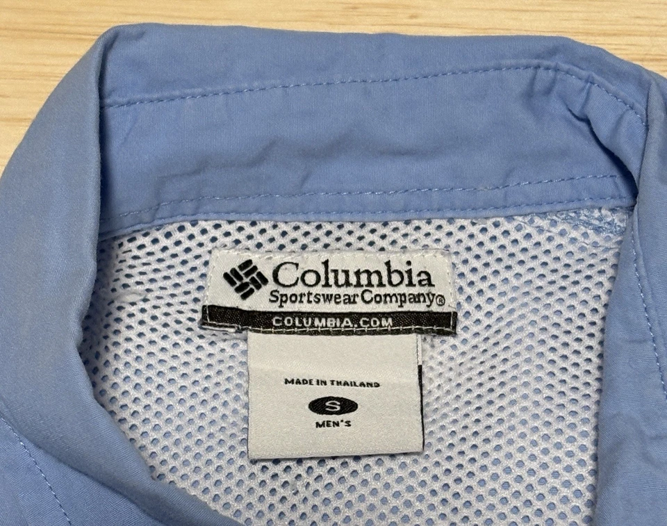 Camisa Columbia PFG Para Hombre Pequeña Azul Ventilada Manga Corta Pesca Foto 2 de 4