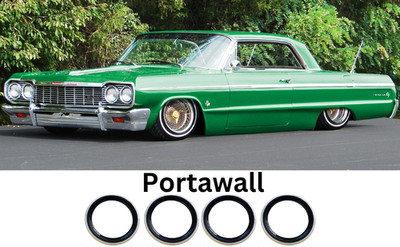 16'' Schwarz Weiß Portawall Reifenring Set 4-teilig Topper für Felgen Sidewall